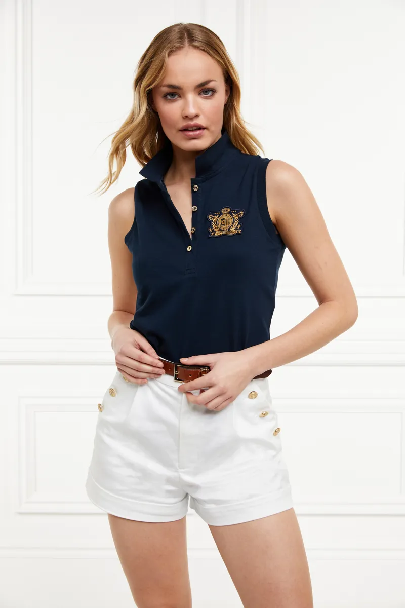 Holland Cooper Sleeveless Polo Ladies in Ink Navy-1